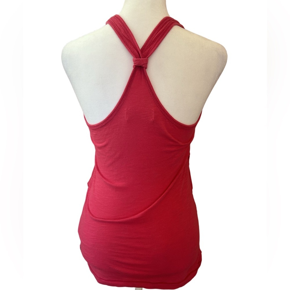 Y2K vintage Abercrombie & Fitch pink tiered eyelet ruffle racerback tank top S - Picture 3 of 8